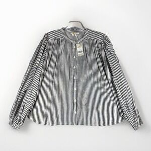 BODEN Circle cut peasent blouse size 14 navy & gold stripe‎ T1192 NWT